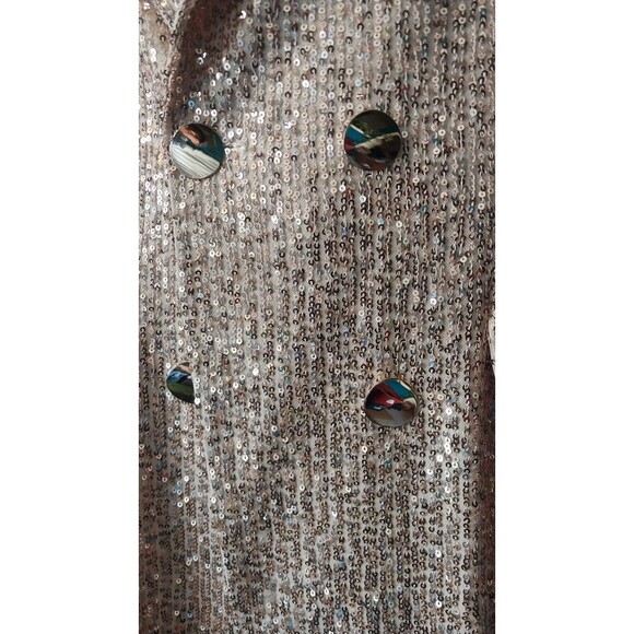 Vintage Judith March Sequin Jacket Blazer Champagne Size Large Womens - Picture 6 of 10